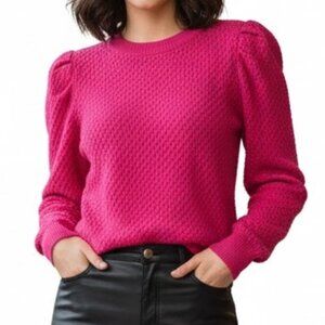 Strut and Bolt Pink Sweater Puff Sleeve Small Excellent Like New Condition